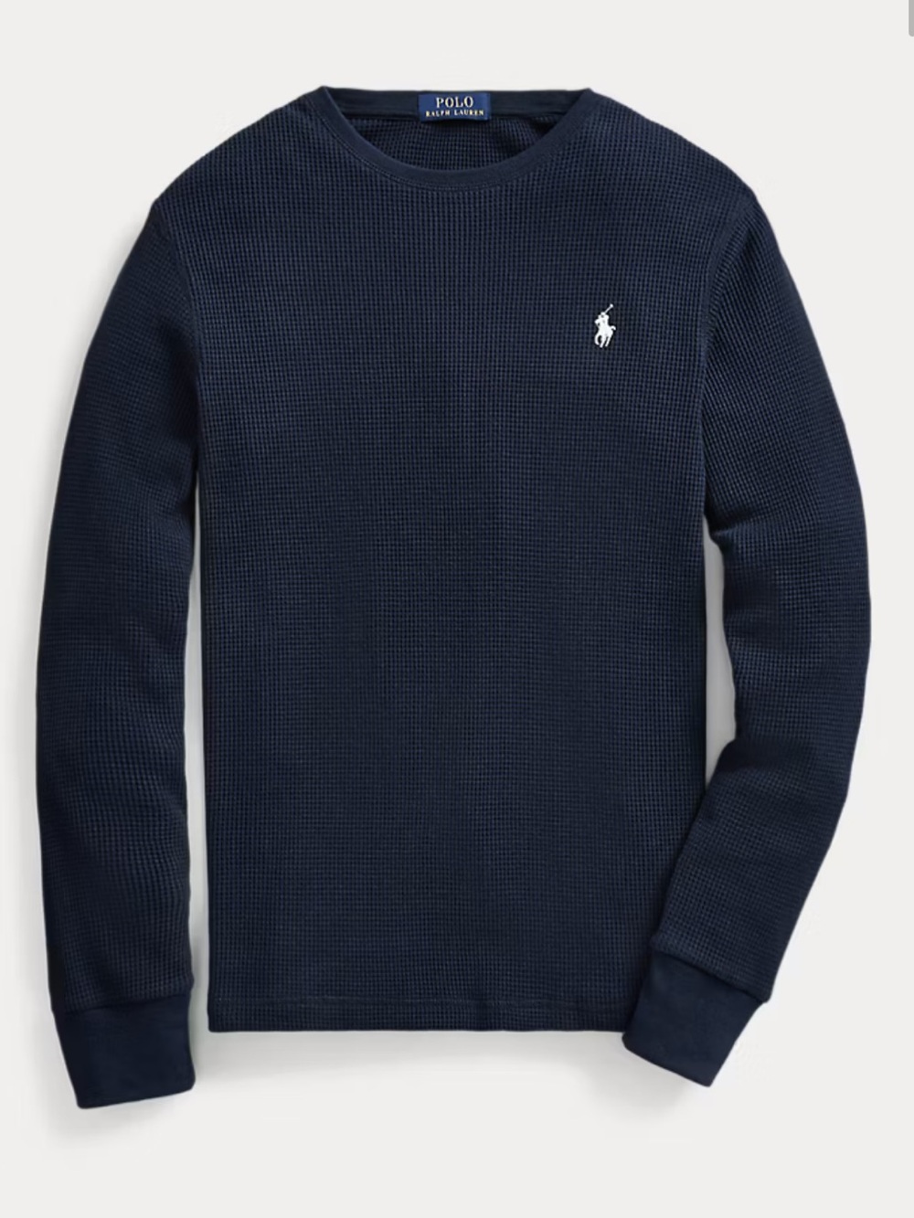Polo Ralph Lauren L Men’s 100% Cotton Waffle Knit Navy Blue Tee New no tag.
